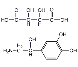 (-)-(R)-除腎上腺素氫化酒石酸鹽一水結構式